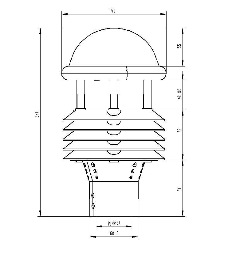 光伏太陽能環(huán)境監(jiān)測儀產品尺寸圖